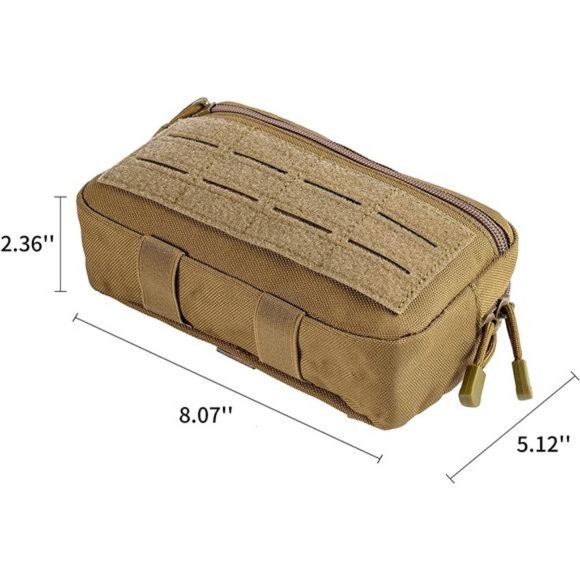 Molle Admin Pouch, EDC Utility Tool Pouch with 1*Tactical Gear Clip and 1*Patch - Picture 2 of 7